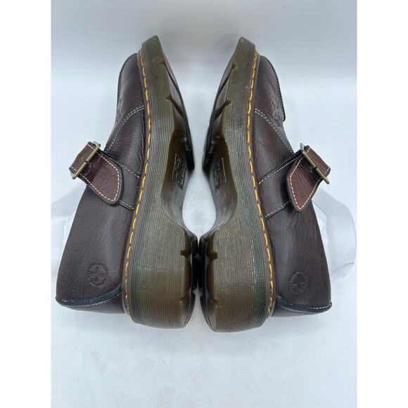 RARE Vtg Dr. Martens Women's 9Brown Leather Daisy Flower ShoesChunky Mary Jane - Picture 3 of 10